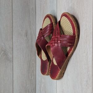 Born Women Crisscross Leather Sandals Flats shoes sz 8M